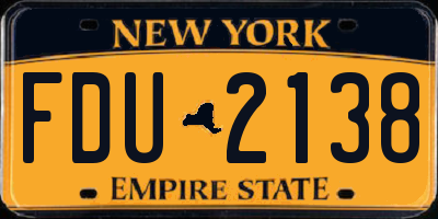 NY license plate FDU2138