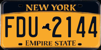 NY license plate FDU2144