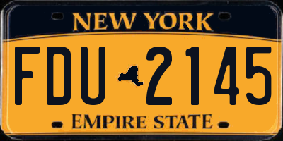 NY license plate FDU2145