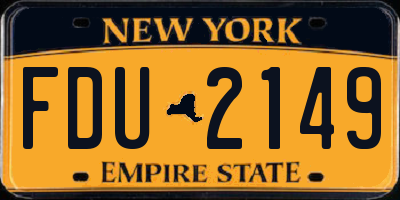 NY license plate FDU2149