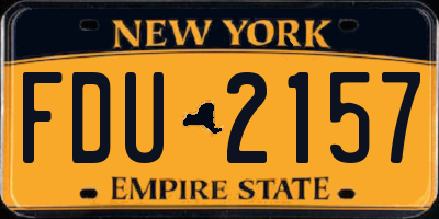 NY license plate FDU2157