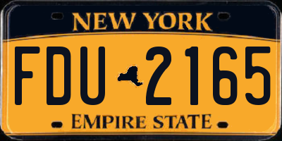 NY license plate FDU2165