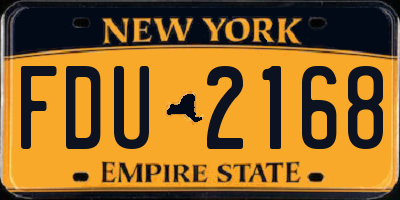 NY license plate FDU2168