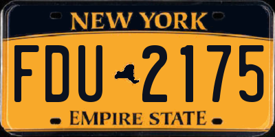 NY license plate FDU2175