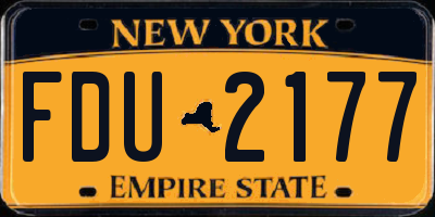 NY license plate FDU2177