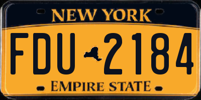 NY license plate FDU2184