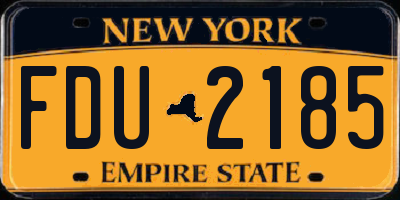 NY license plate FDU2185
