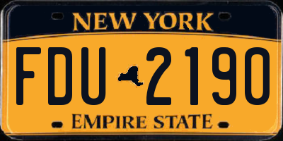 NY license plate FDU2190