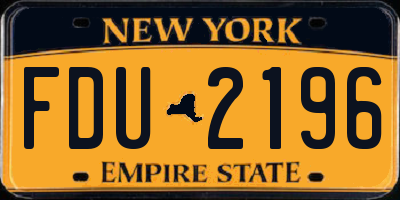NY license plate FDU2196