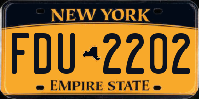 NY license plate FDU2202