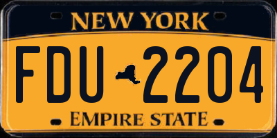 NY license plate FDU2204