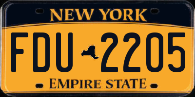 NY license plate FDU2205