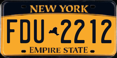 NY license plate FDU2212