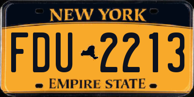 NY license plate FDU2213