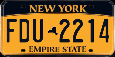 NY license plate FDU2214