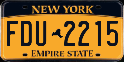 NY license plate FDU2215