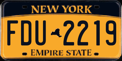 NY license plate FDU2219