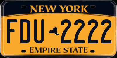 NY license plate FDU2222