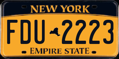 NY license plate FDU2223