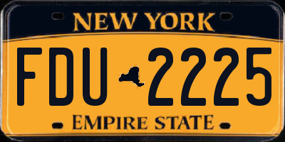 NY license plate FDU2225
