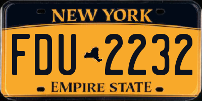 NY license plate FDU2232