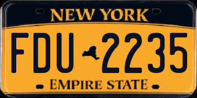 NY license plate FDU2235