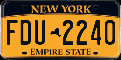 NY license plate FDU2240