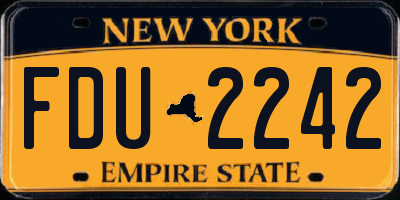 NY license plate FDU2242