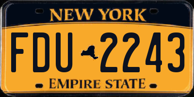 NY license plate FDU2243