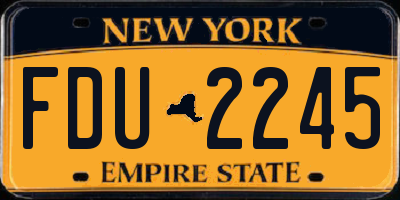 NY license plate FDU2245