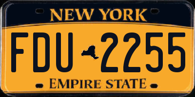 NY license plate FDU2255
