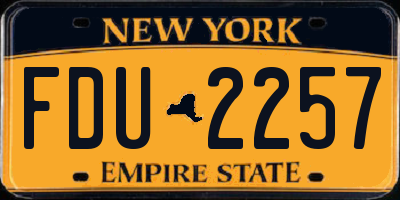 NY license plate FDU2257