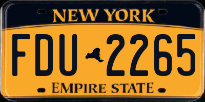 NY license plate FDU2265