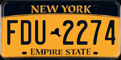 NY license plate FDU2274