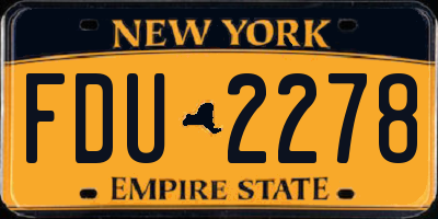 NY license plate FDU2278