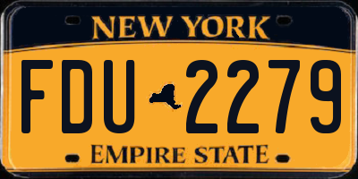 NY license plate FDU2279