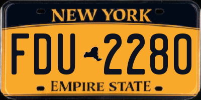 NY license plate FDU2280