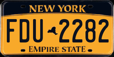 NY license plate FDU2282