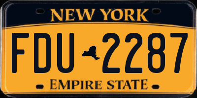 NY license plate FDU2287