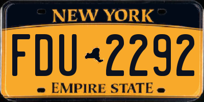NY license plate FDU2292