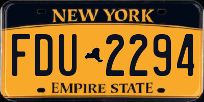 NY license plate FDU2294