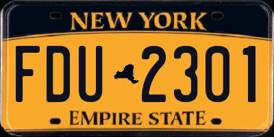 NY license plate FDU2301