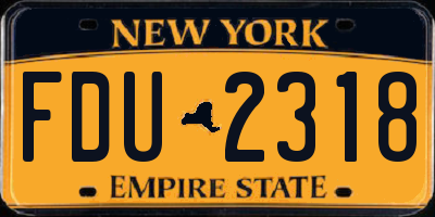 NY license plate FDU2318