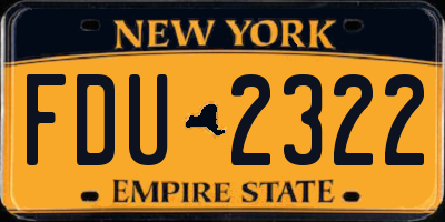 NY license plate FDU2322