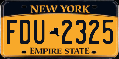 NY license plate FDU2325