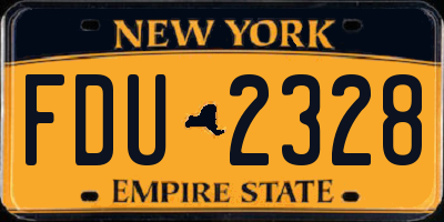 NY license plate FDU2328