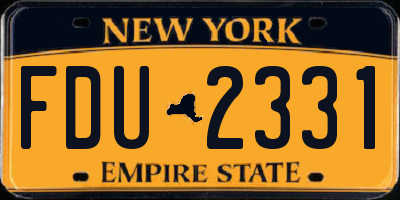 NY license plate FDU2331