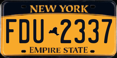 NY license plate FDU2337