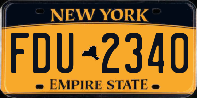 NY license plate FDU2340