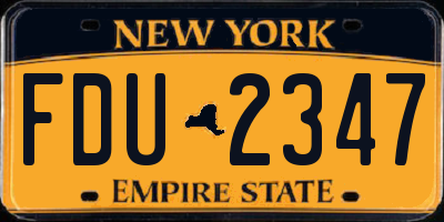 NY license plate FDU2347
